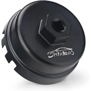 64mm Aluminum Oil Filter Cap Wrench Tool For Toyota,Lexus,Camry,Corolla,Highlander,RAV4,14 Flute Oil Filter Removal Tool-6 Slots