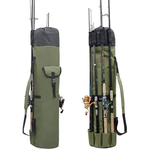 Fishing Pole Rod Holder Bags, Fishing Organizer Case Carrier Reel Pole Storage Bags  Fishing Gear Organizer Travel Carry Bags