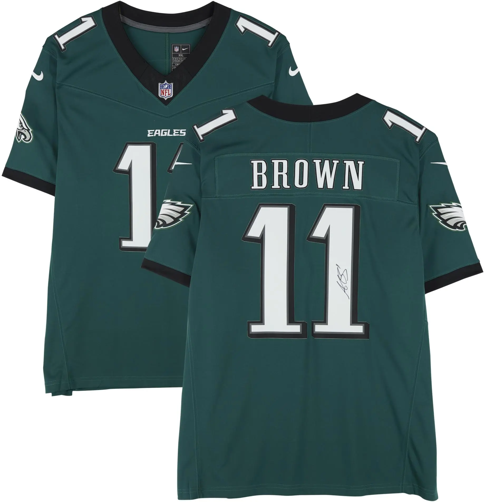 A.J. Brown Philadelphia Eagles Autographed Nike Midnight Green Vapor Fuse Limited Jersey - Fanatics Authentic Certified
