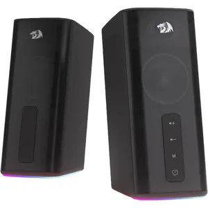 Redragon GS814 Stereo Desktop Speaker, 20W Output, 4 Real Units, BT 5.0/3.5mm AUX, Enhanced Bass, Touch-Control, Dynamic RGB Lighting