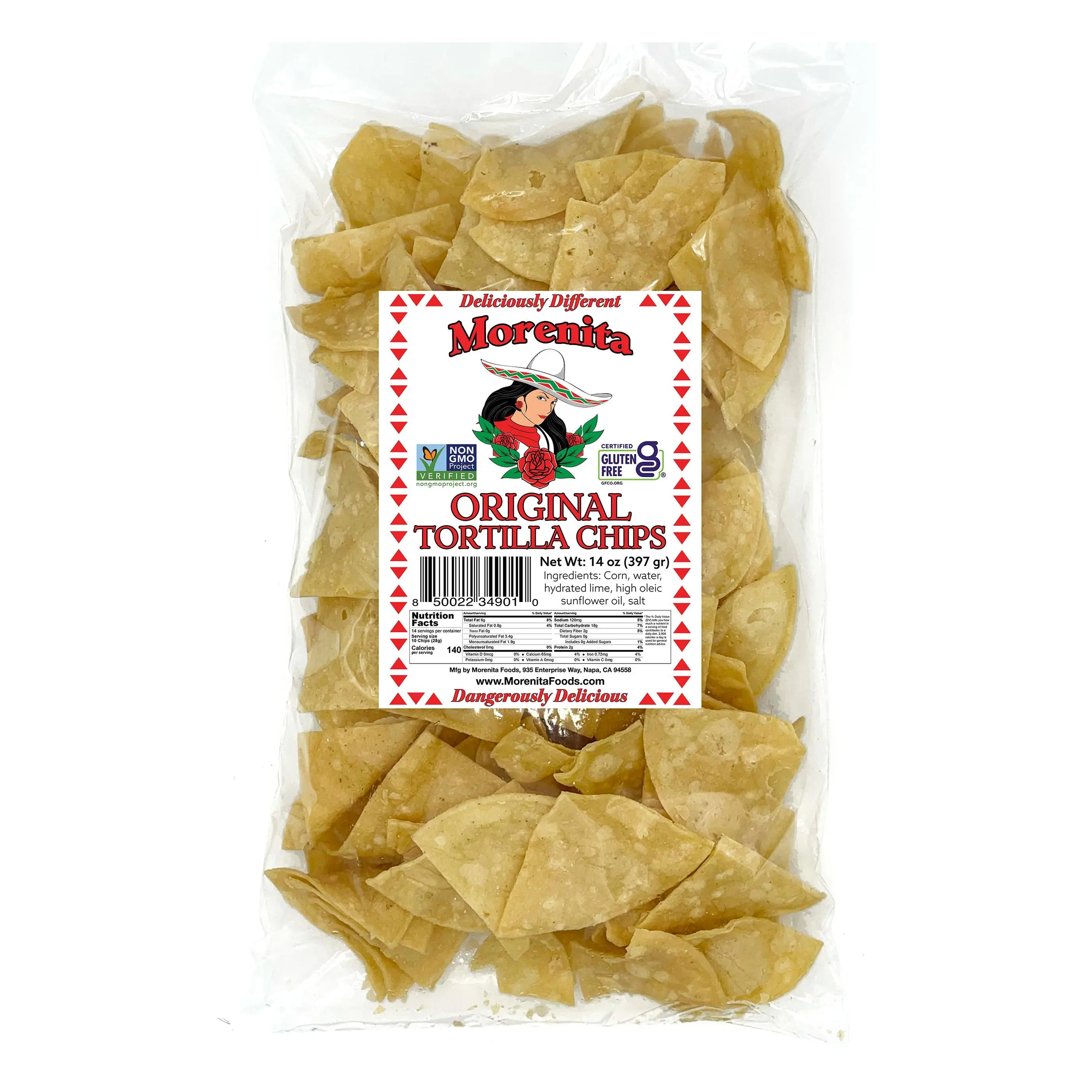 Morenita Original Tortilla Chips - 14 Oz (6 Count) - Deliciously Different, Dangerously Delicious!