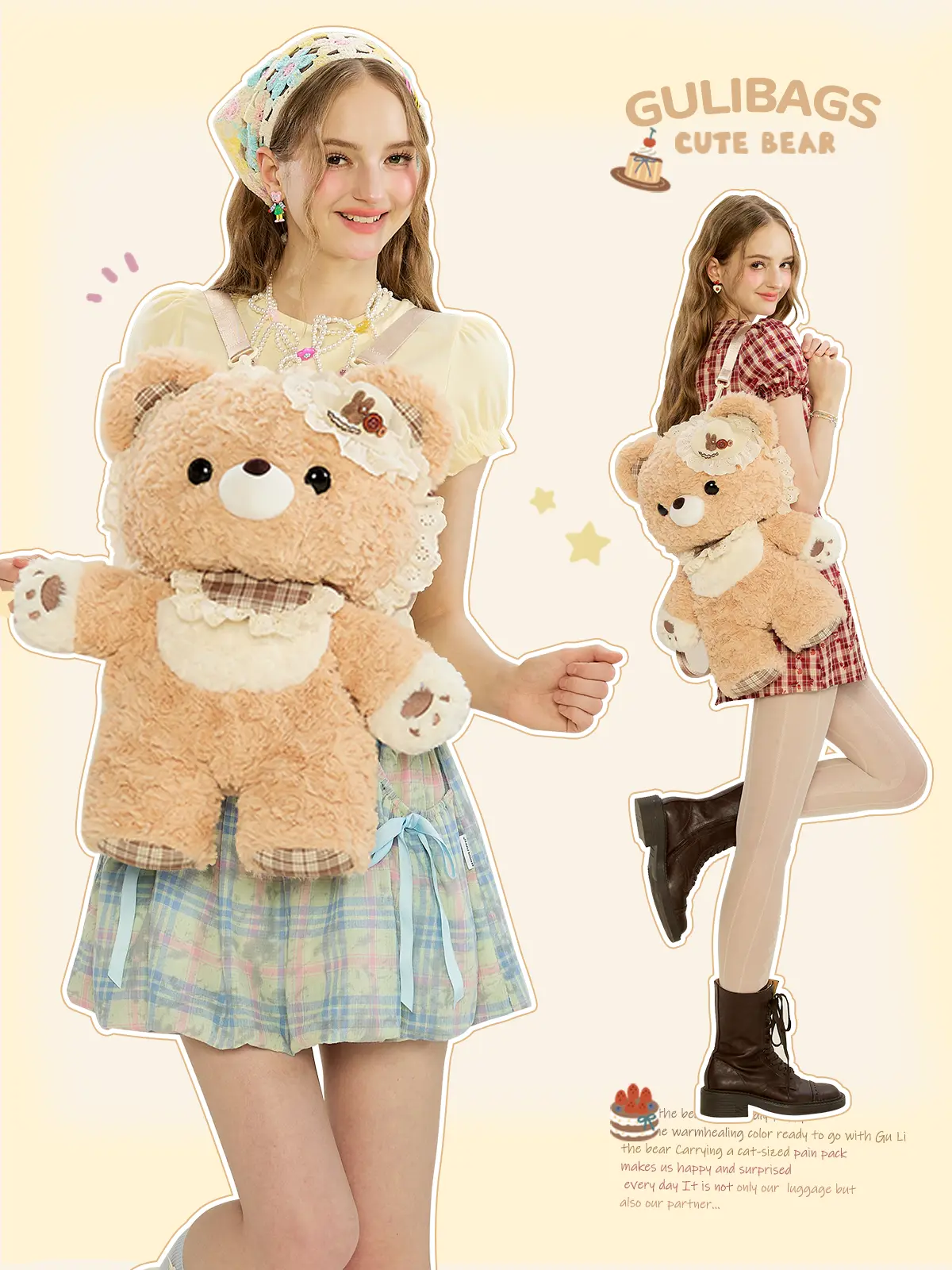 Gulibags Cute Bear Crossbody Bag for Women in Lolita Clothes Valentine's Day gift Original Designer Store