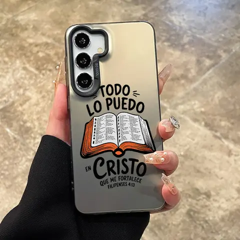 Matte Soft Silicone Smartphone Casing Cover - Anti-Drop Religious Bible Verse Christian Aesthetic Protector for Samsung Galaxy S22+ S23 Ultra S24 Plus S25 Ultra, Shockproof, Scratch Resistant, Non-Slip, Comfy Grip, Long-Lasting Electronics Accessory