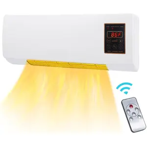 TazTir Wall-Mounted Heater 1400W with Remote & Touch Control 6-Hour Timer Overheat Protection Tool-Free Install for Bedroom Bathroom Garage Office