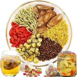 Liver Detox Non-Caffeinated Packaged Ready-to-Mix Chrysanthemum Herbal Tea, 30 Bags (150g) Natural Mix with Cassia Seeds, Honeysuckle, Chinese Wolfberry, Sweet-Scented Osmanthus, Burdock Root, Sweet Aroma, Summer Vibes Tea Bag Upgrade, Non-Caffeinated Her