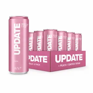 UPDATE Peach Flavored Energy Drink 12-Pack | 0 Sugar, 0 Calories, Caffeine-Free, Paraxanthine-Infused, with Alpha-GPC & L-Theanine
