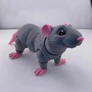 Articulating 3-D Printed Rat Figurine Decoration