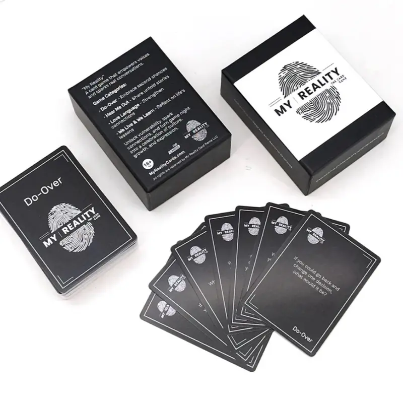 My Reality Card Game - Question Card Game for Real Raw and Meaningful Conversations - Black and White Design - Fun Group Game for Ages 16+ - Enhances Communication and Empathy