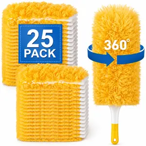 Heavy Duty Duster Refills, Unscented Disposable Dusters Kit for Cleaning Dusting Furniture Blind Ceiling Fan, Multi Surface 360 Feather Duster(25)