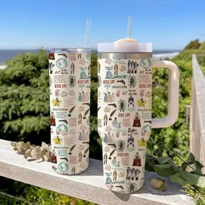 Hamilton Musical Tumbler 40oz With Handle, Colorful Quote Design Stainless Steel 20oz Straight Cup, Broadway Musical Gift, Hamilton Fan Gift,