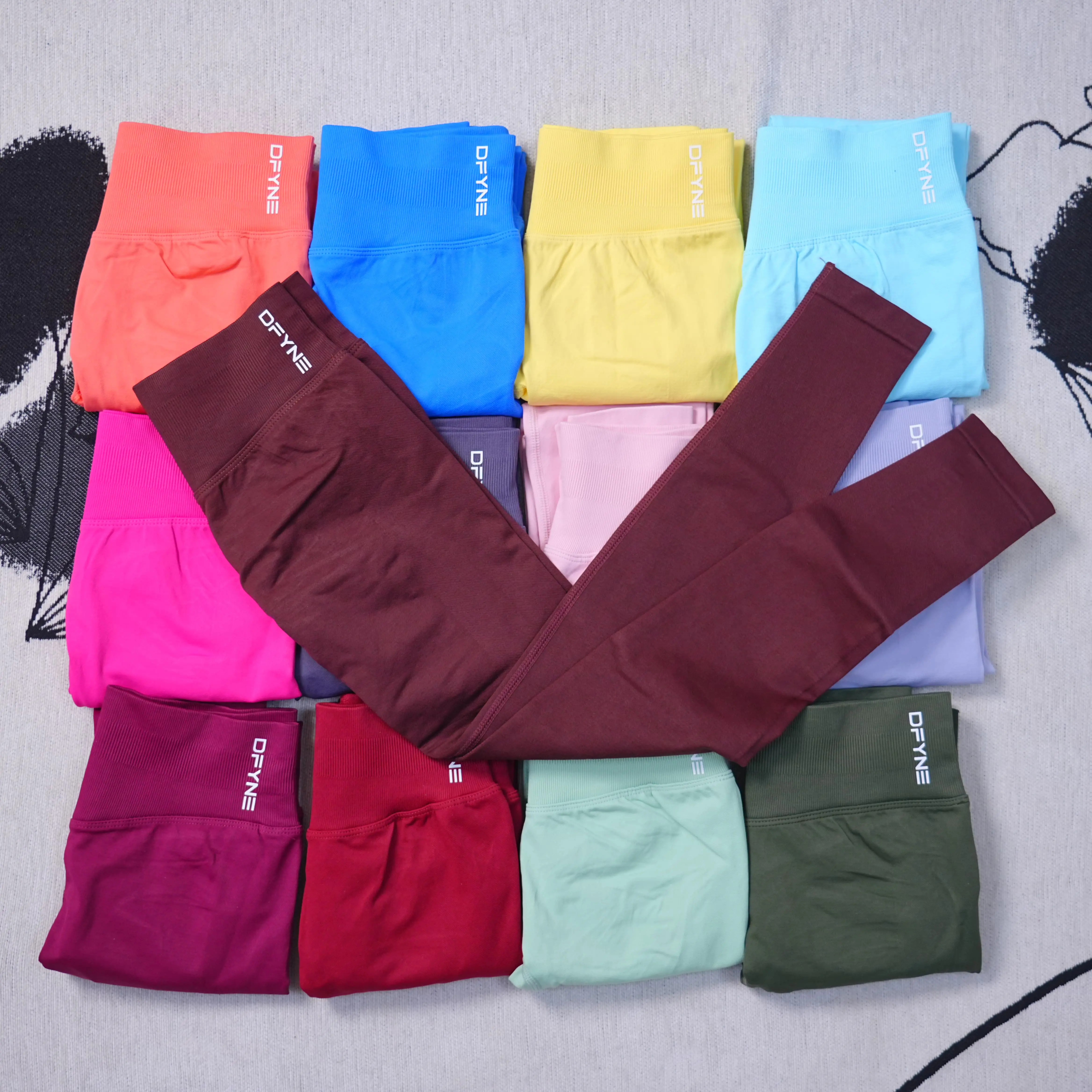 DFYNEImpact Leggings  Logo Women Seamless Yoga Pant High Quality Leggings Low Ribbed Fitness Pants High Stretch Fitness Tights