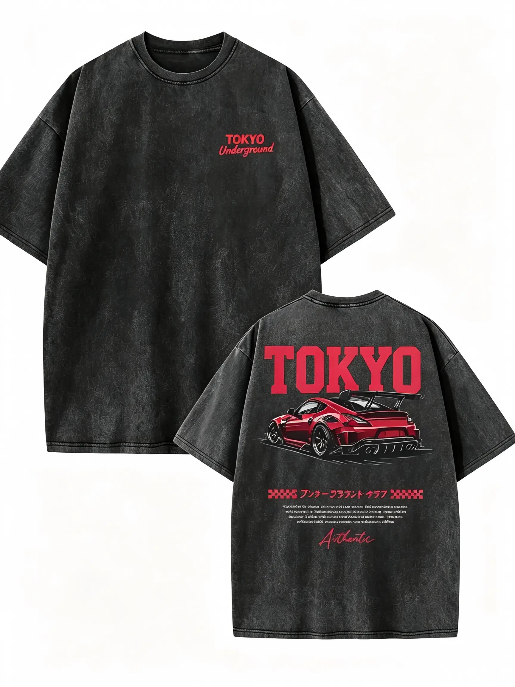 Tokyo underground street racing JDM widebody drift car aesthetic unisex oversized car enthusiast casual top – men 100% Cotton Japanese Street Racing Car Graphic Tee
