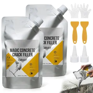 Concrete Crack Filler - Self-Leveling Sealant for Cement Concrete Hole Slab Repair -  High Elasticity Caulk Sealer for Driveway Patio - Quick Drying Sealing Adhesive (2-Pack)