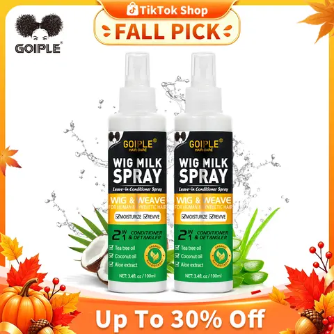 Goiple Wig Milk Leave-In Conditioner Spray - 3.4 fl oz 2-in-1 Synthetic Haircare, Daily Care, Moisturizing Hydrate Boost, Frizz Control, Glossy Shiny Hair Detangler, Back to School Essential