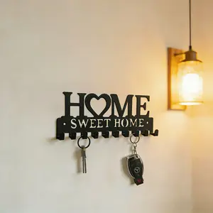 Metal Key Rack and Hat Stand, Powder Coated Iron Wall Mount, Easy Installation, Home Office Pet Store, Fashion Hall Storage