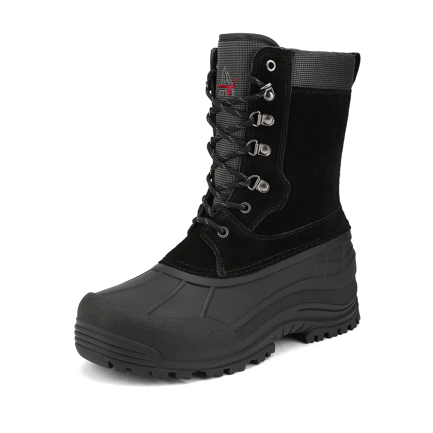NORTIV 8 Men's Waterproof Insulated Synthetic Snow Boots - Closed Laces, Slip-Resist Rubber Soles, Windproof Material, Faux Fur Insole, Anti-Collision Cap Toe, Outdoor Winter Hiking Shoes, Footwear