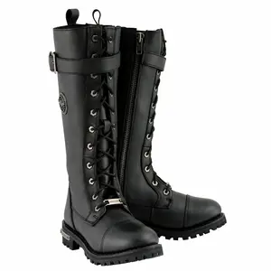 Milwaukee Leather Women's Tall Knee-High Premium Leather Motorcycle Riding Biker Boots Collection MBL