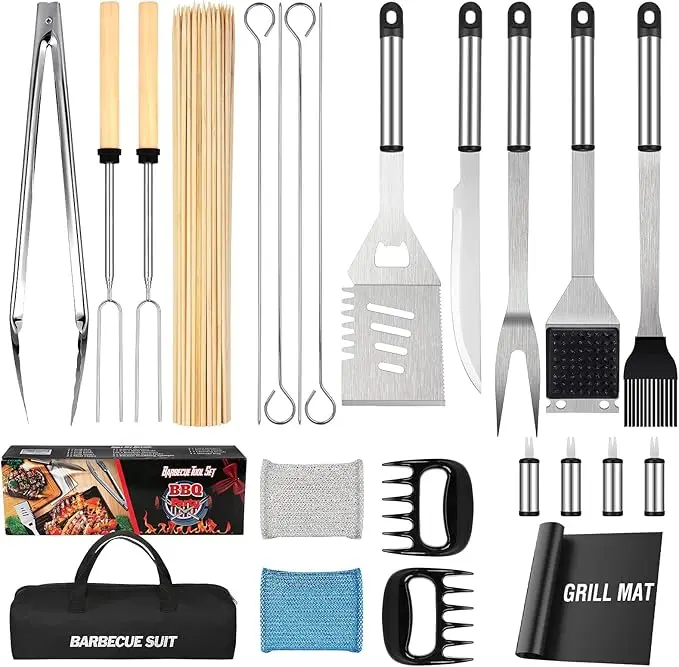 Grill Tools 122PCS Grilling Gifts for Men, for Fathers Day, Christmas, Grill Set BBQ Griddle for Outdoor Grill for Blackstone Weber Traeger Pit Boss Smoker Accessories Utensils