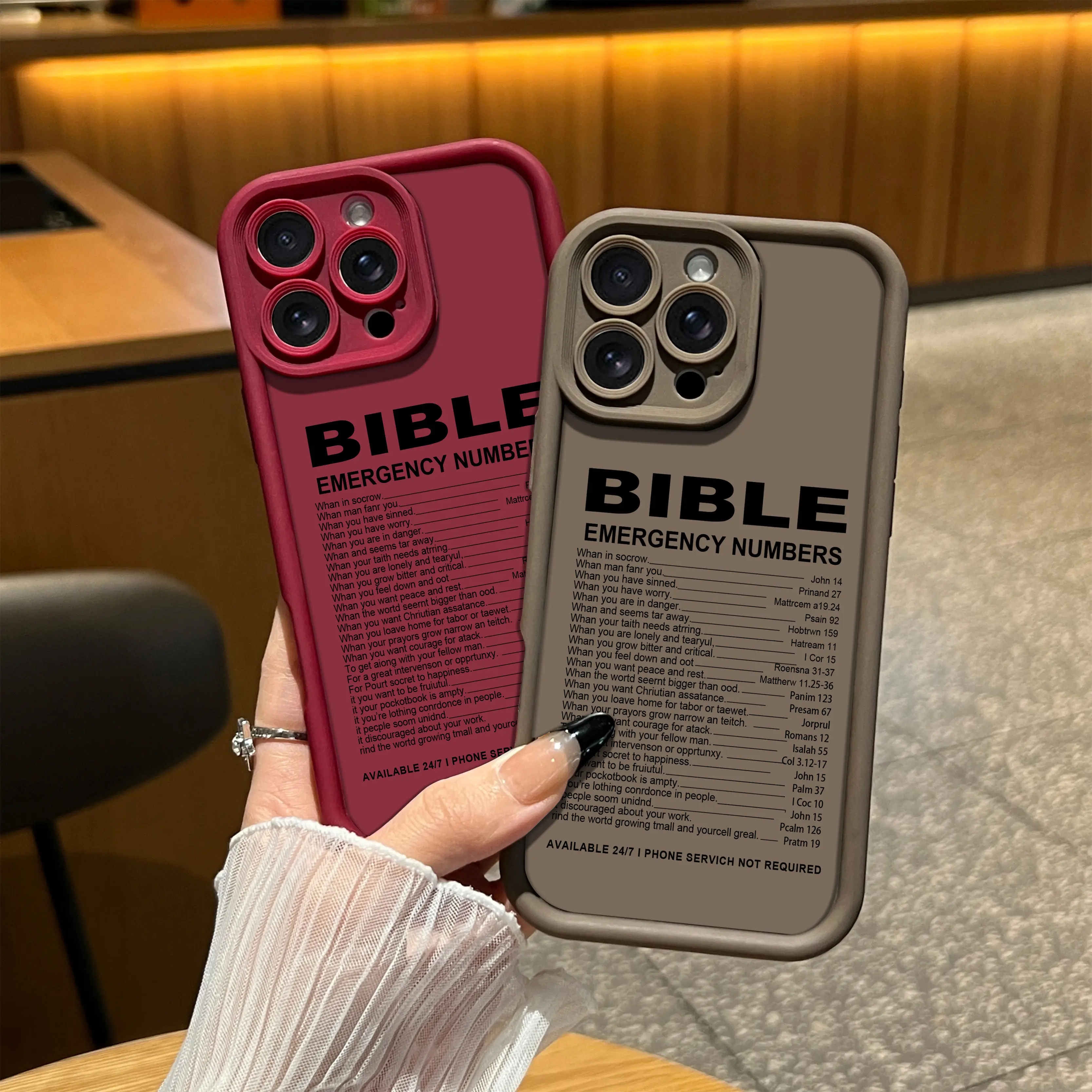 Bible Pattern Phone Case, SoftPhone Protective Cover, Phone AccessoriesCompatible with iPhone 11 12 13 14 15 Pro Max ProPlus, Galaxy S25 S24 S22 S23.Casing.YW30