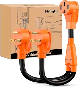 Nilight RV Y Splitter Adapter Cord, 30A TT-30P Male Plug to 50A 14-50R Female Receptacle, Heavy-Duty STW Electrical Wire, Waterproof for RV Campers, Campground Power Outlets