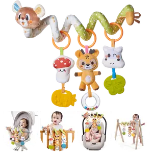 TUMAMA KIDS Spiral Car Seat Stroller Activity Toy, Soft Hanging Sensory Play Toy with Rattle Teether for Infant 0-12 Months