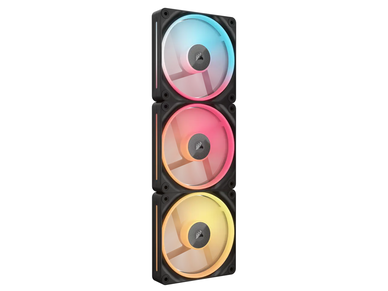 CORSAIR iCUE LINK LX120-R RGB 120mm PWM Reverse Fans Starter Kit – Reverse Fan Blade -  Dual Light Loops - Easy iCUE LINK Connectivity - Magnetic Dome Bearing