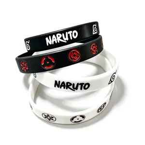 NARUTO Silicone Bracelet Anime Bracelet Two-Dimensional Bracelet Naruto Silicone Wristband Stackable Bangle