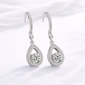 Raindrops Elegant Moissanite Earrings S925 0.5 CT- Round Cut - Lore Jewelry