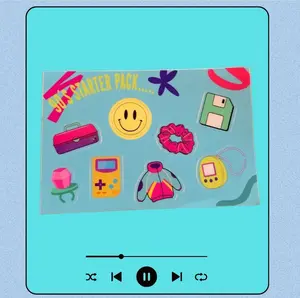 90's Starter Pack Sticker Sheet- 8 stickers Decor Decorative- Sticker- Gift- Locker- Decal- Computer Decal Tiles Sticker