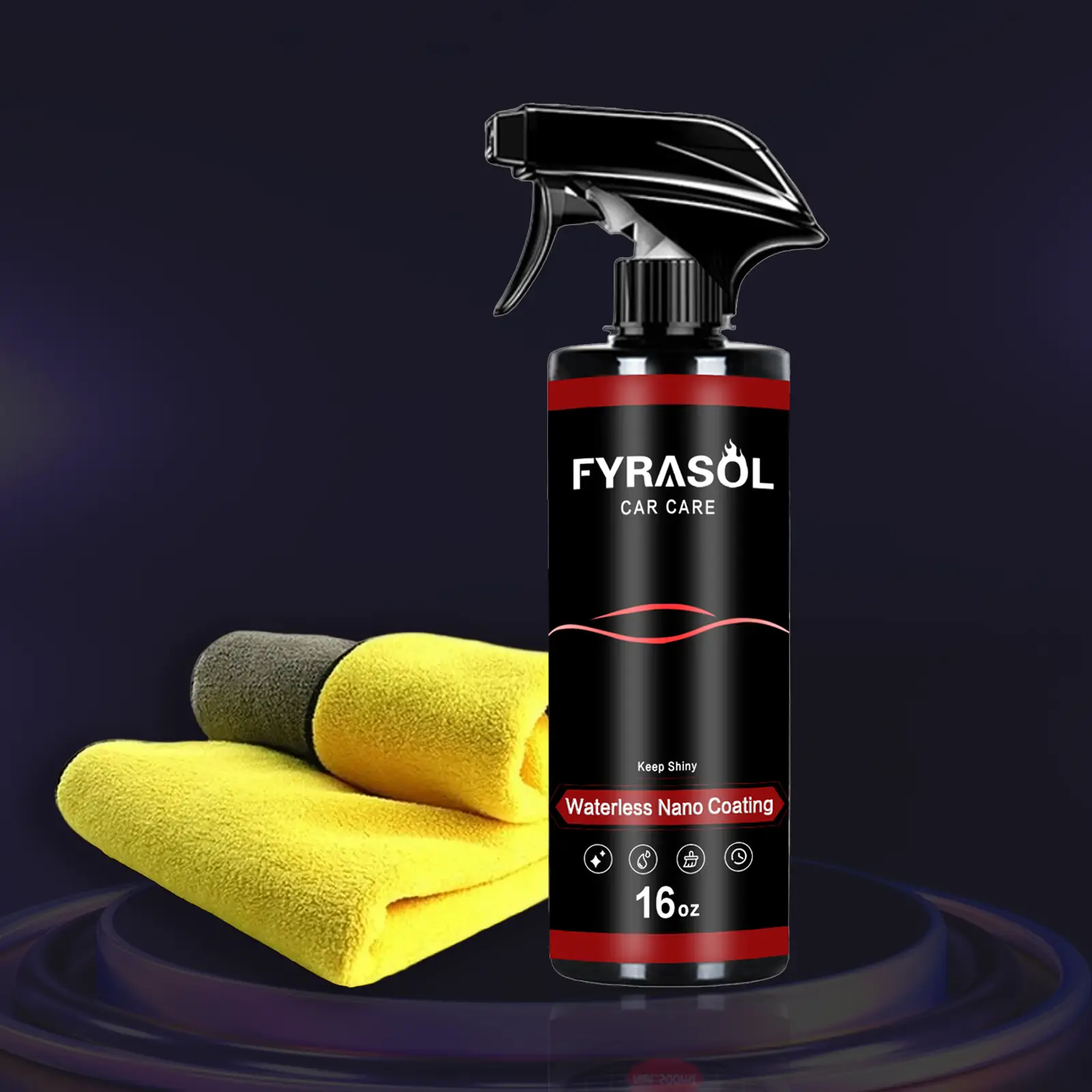Fyrasol 3-in-1 Nano Ceramic Car Coating Spray Waterless Wash Hydrophobic Protection Long-Lasting Gloss Auto Detailing Supplies Quick Drying Paint