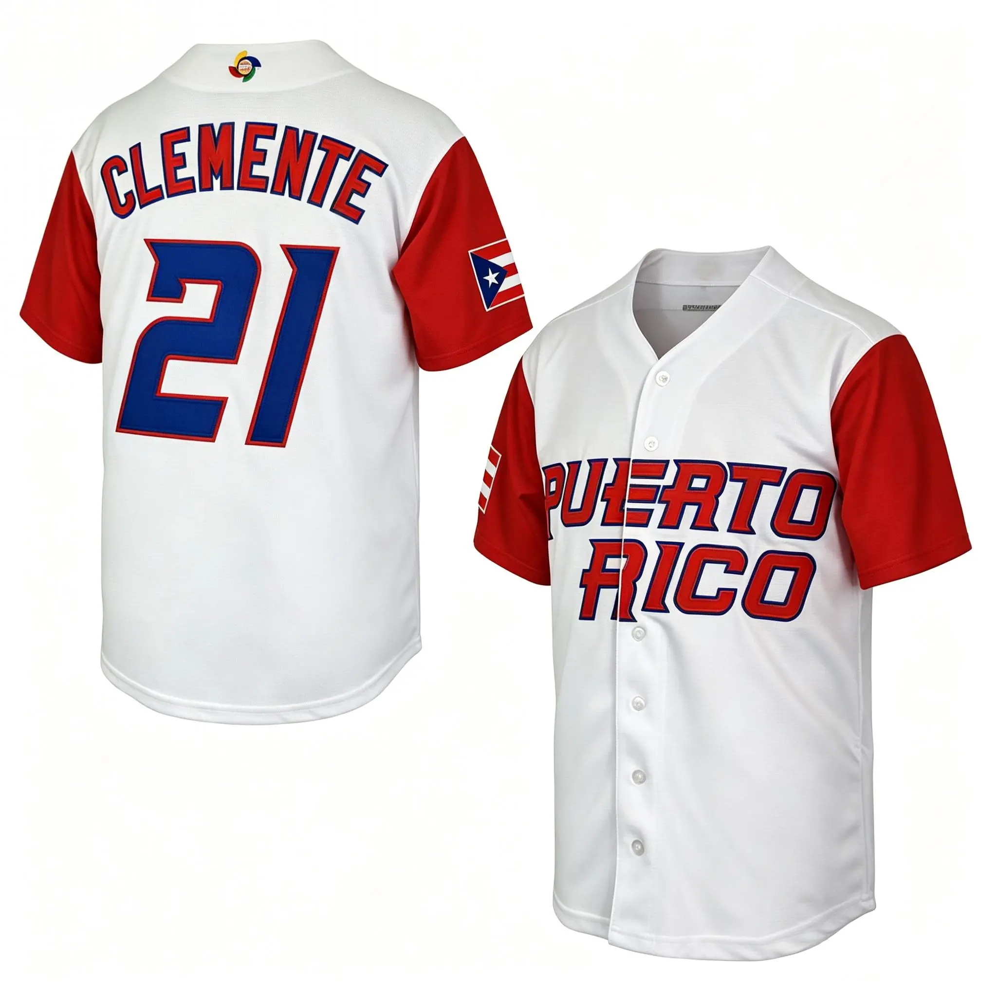 Roberto Clemente 21 Puerto Rico White Baseball Jersey Legendary Design Embroidered Perfect for Game Day & Sports Fans