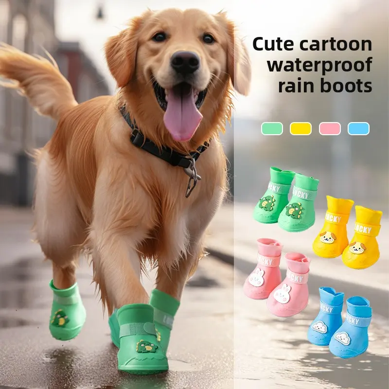 Medium Large Dog Rain Boots Waterproof Anti-Drop Dog Shoes Pet Anti-Dirty Artifact Golden Retriever Corgi Booties Summer Outwear Gold Plated Custom Collar glasses filter Heated Windproof Winter Coat clothes