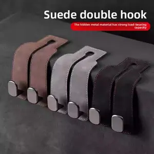[2 Pack] Car seat back hook, multifunctional hidden suede metal hook for the car, rear seat storage hook, high-end practical car hook, storage hook