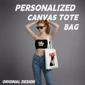 Personalized Pet Portrait Canvas Bag • Custom Gift