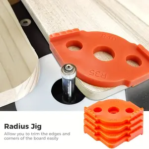 [Precision Corner Radius Jig] 4pcs Corner Radius Jig Router Templates - Precision Rounded Corners, Durable Orange Plastic - Dual Gap Sizes (1/2" & 1/4") for Woodworking, Flooring & Cabinet Installation