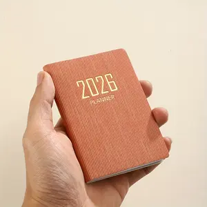 A7 Mini Weekly Planner 2026, 128 Pages - Thin Pocket Calendar with Daily & Weekly Layout, PU Leather Cover, 4.17x3.07 Inches, English, Adult Weekly Planner | Sleek Weekly Planner | PU Leather Cover Planner Notebook