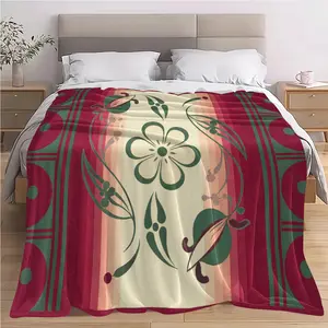 Bohemian floral throw blanket — soft, cozy, warm nap blanket; a must-have decorative piece with geometric patterns; sofa/bedside cover; suitable for retro, ethnic, and bohemian home decor; ships from within the United States.