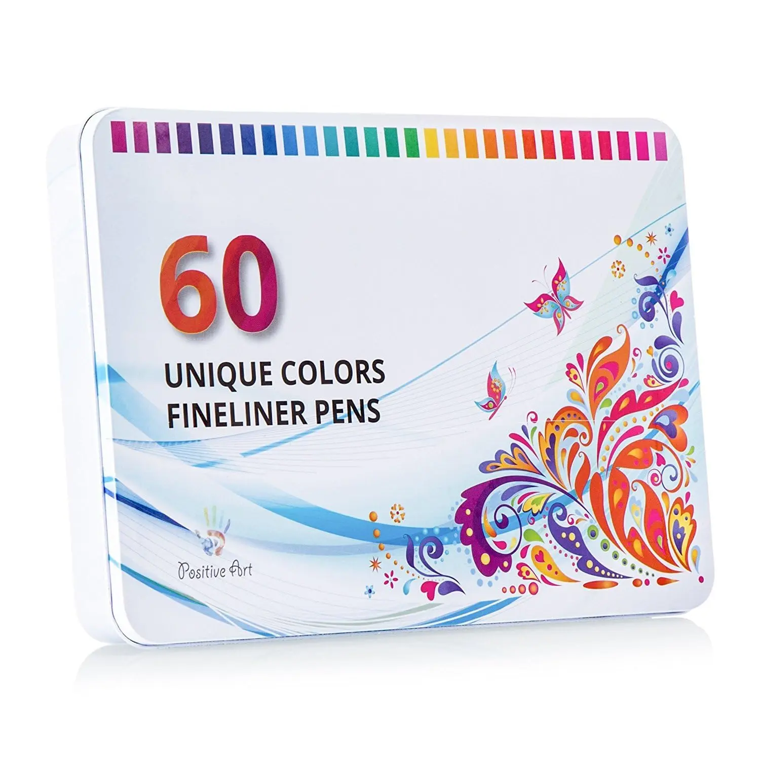 Positive Art Fineliner Pen Set with Metal Case, Ultra Fine 0.4mm Tips for Coloring Books, Drawing, and Note Writing