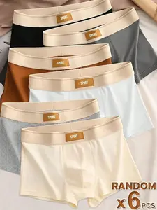 Men's Underwear Set 6pcs Casual Boxer Briefs & Shorts Breathable Stretchy Sports Boxers Soft Elastic for Daily Wear