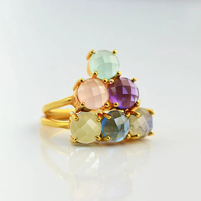 Custom Stacking Mother's Ring with Six Birthstones