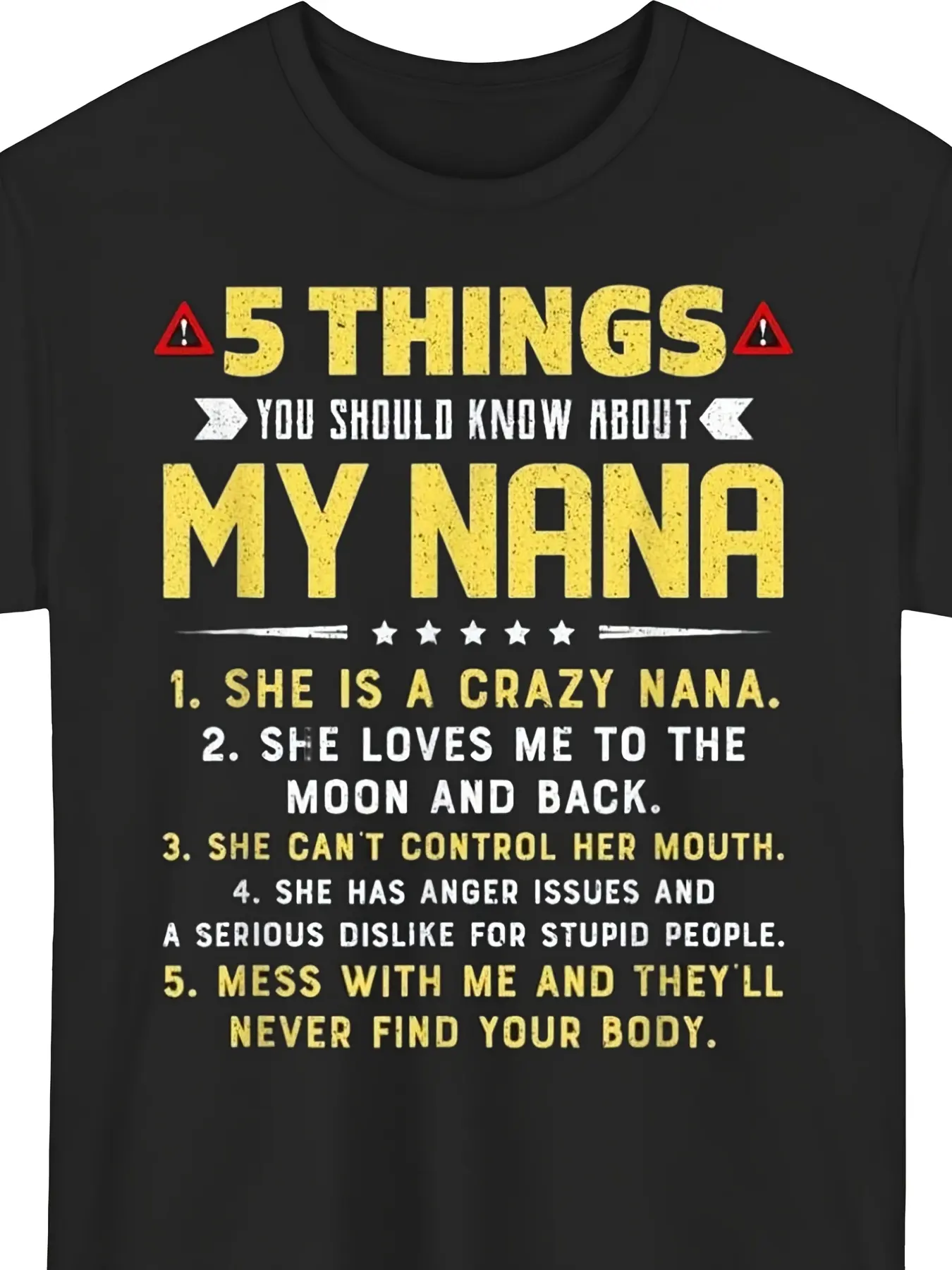 5 Things You Should Know About My Nana Crazy Nana Loves Me to The Moon T-shirt High Stretch Minimalist Everyday Tshirt, Casual Round Neck, Ideal for Father's Day, for Animal Lovers, Leisure Com,