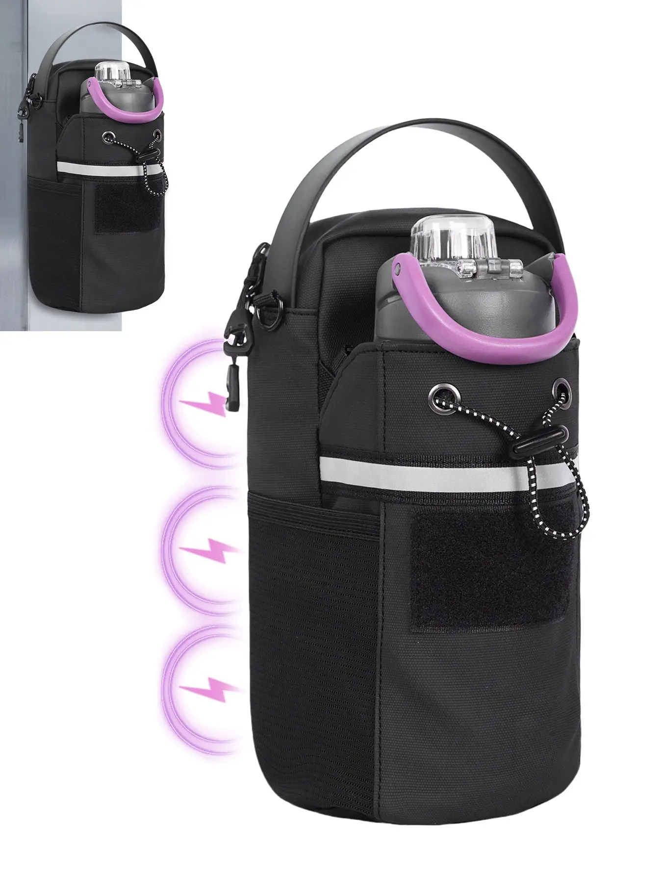Waterproof Gym Sling Bag | Magnetic Closure, Bottle Holder | Fits Phone, Keys & Wallet | Ideal for Athletes, Workout Sport Bags, Athletic Bag, Multifunctional Sports Bag