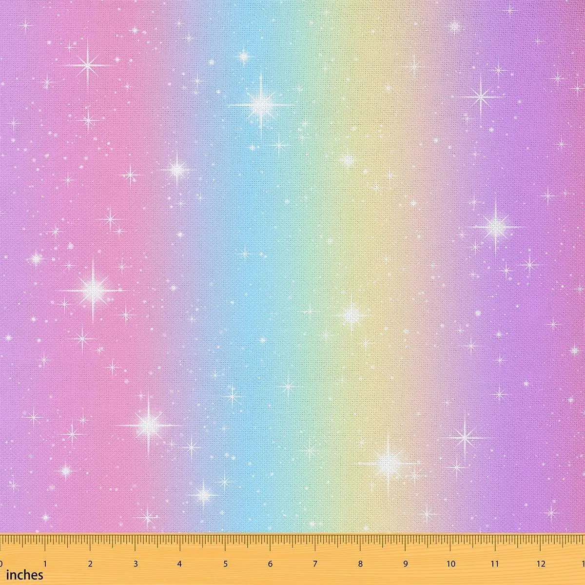 Tie Dye Flannel Fabric,Pastel Rainbow Upholstery Fabric,Soft Not Stretchy Kawaii Pink Blue Purple Ombre Decorative Fabric,Sky Starry Stars Princess Style