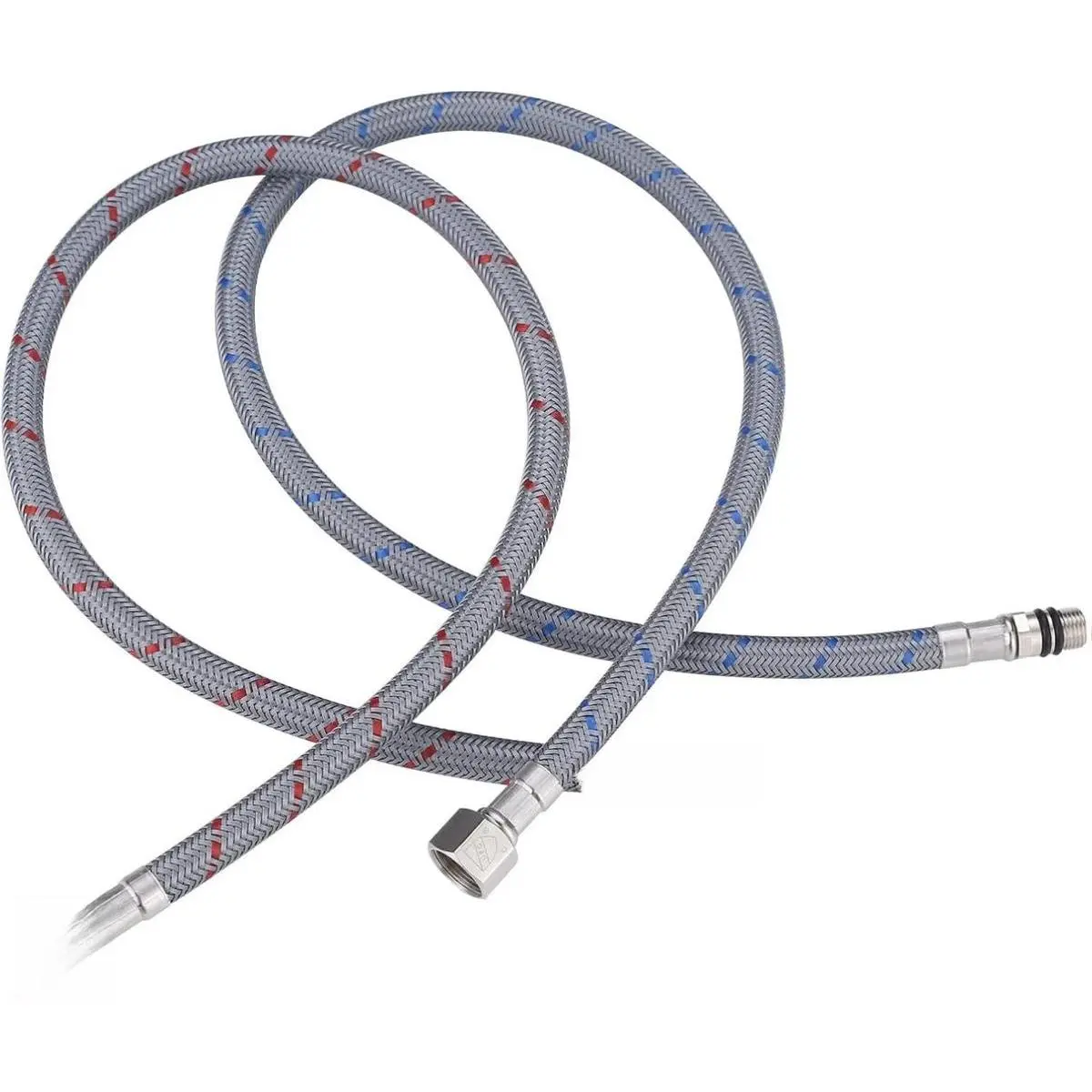 16" Length Faucet Supply Line, Bathroom Kitchen Faucet Lines Braided Nylon Sink Hose, Faucet Supply Lines 3/8" Female Compression Thread * M10 Male Connector 2Pcs (1 Pair)