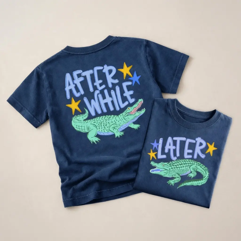 Front & Back After A While Crocodile TShirt Shirt, After While Crocodile Gator Shirt, Available All Sizes Funny Animal Graphic Tee, See You Later Alligator Cute Retro Cartoon Top