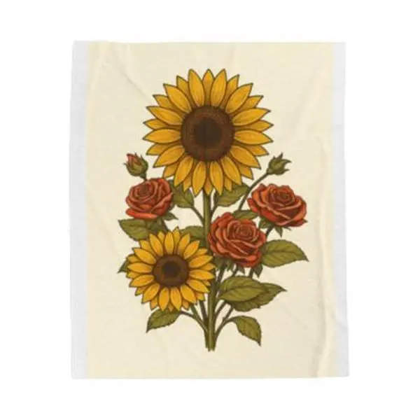 sunflower and roses blanket