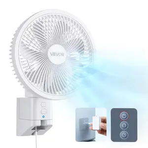 【fathersdaygift】VEVOR 8.5 in Wall Mount Fan, Oscillating Hanging Fans with Remote Control, 10 ft Powerful Airflow, DC Motor, 4 Speeds, Timer, Auto 90° Horizontal & Manual Vertical Tilt, Ideal for Home, Office, Cooling Fan