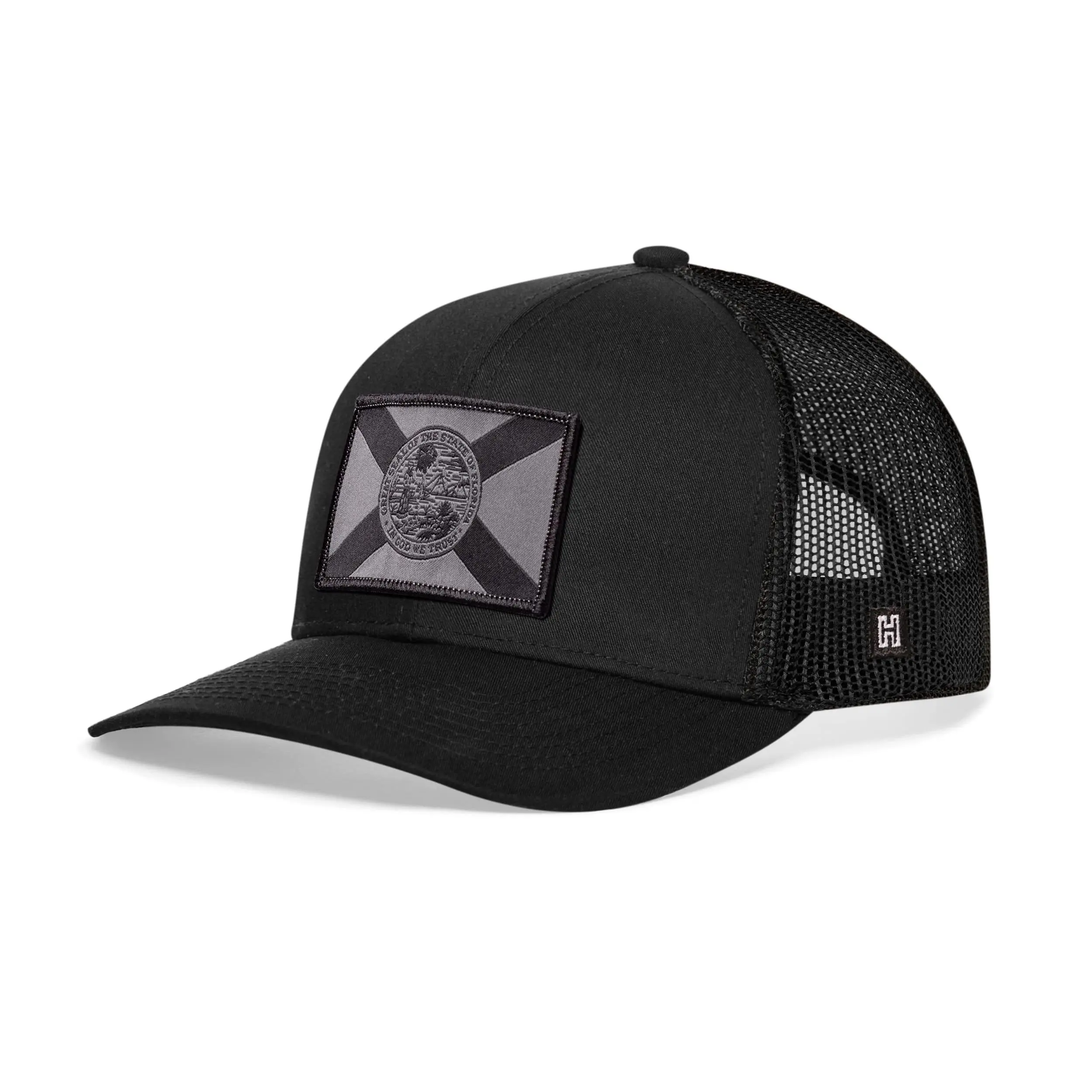 Florida Flag Trucker Hat  |  Black tactical Snapback