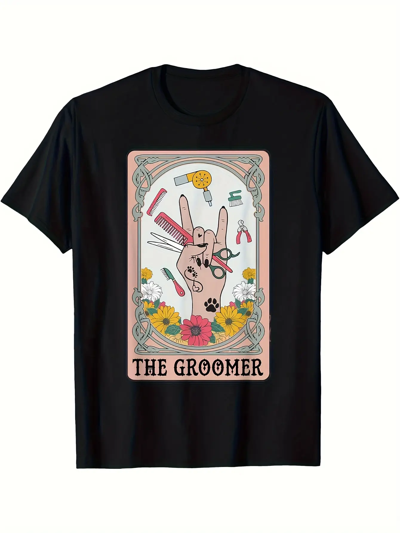 Funny Pet Groomer Graphic T-Shirt - Soft Breathabl unisex soft cotton short sleeve t shirt, vintage graphic casual tee for men women teens, perfect birthday holiday gift for camping travel gym daily street  wear