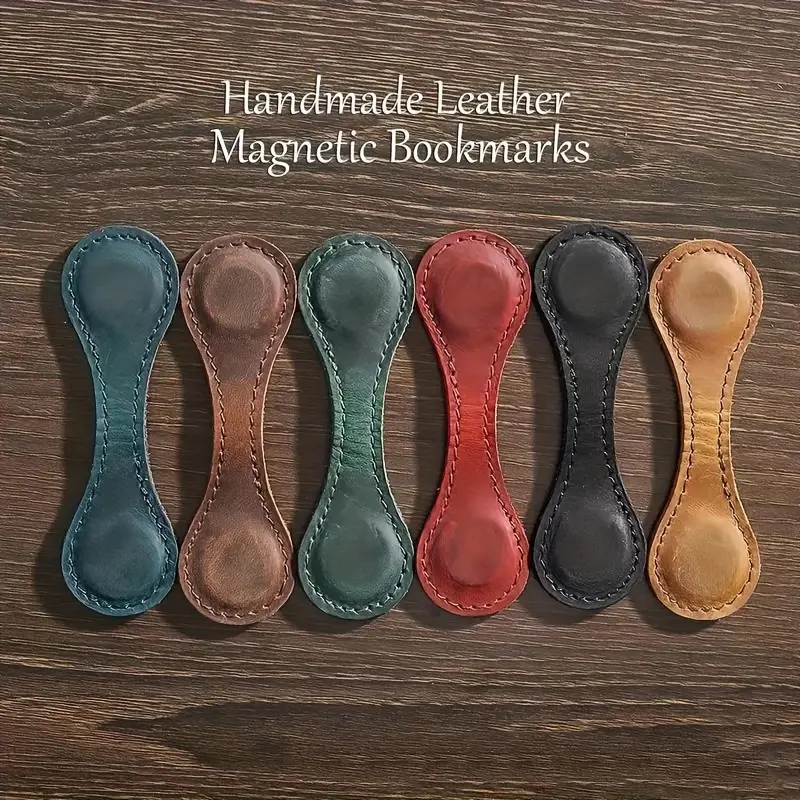 5pcs Handmade PU Leather Bookmarks - Double-Sided Retro Style, Page Markers, Perfect for Gifts, Office & School Supplies, Reading Accessories Random Different Colors